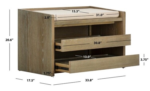 Safavieh percy storage - percy, bench